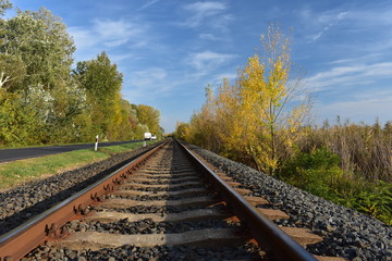 railway and road side by side
