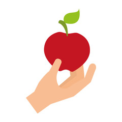 hand holding fresh apple