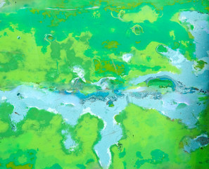 Old green painting floor