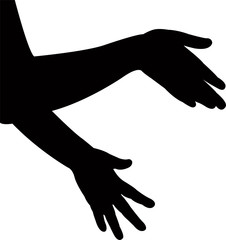 a pair hands silhouette vector