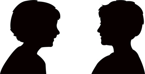 talking heads silhouette vector