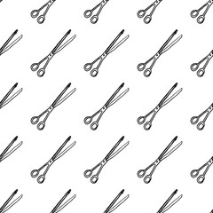 scissors seamless pattern isolated on white background