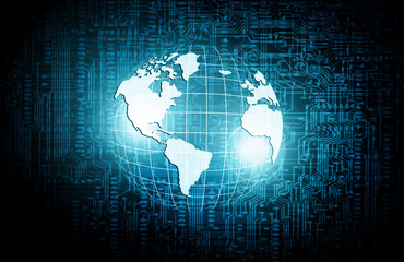 Best Internet Concept of global business. Globe, glowing lines on technological background. Wi-Fi, rays, symbols Internet, 3D illustration