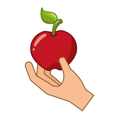 hand holding fresh apple