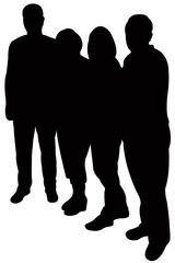family members, silhouette vector