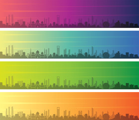 Abu Dhabi Multiple Color Gradient Skyline Banner