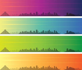 Cancun Multiple Color Gradient Skyline Banner