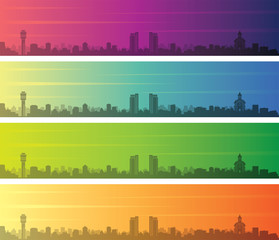 Dar Es Salaam Multiple Color Gradient Skyline Banner