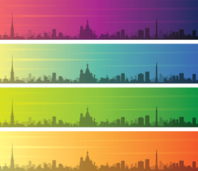 Saint Petersburg Multiple Color Gradient Skyline Banner