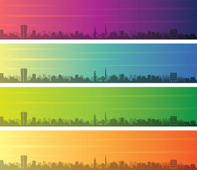 Tirana Multiple Color Gradient Skyline Banner