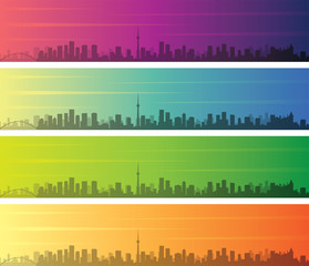 Toronto Multiple Color Gradient Skyline Banner