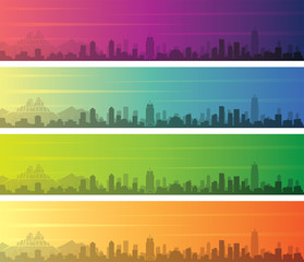 Obraz premium Zhengzhou Multiple Color Gradient Skyline Banner