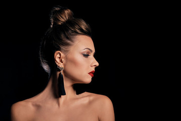 Studio portrait of a beauty brunette