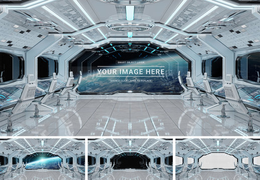 White Spaceship Window Mockup