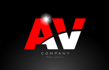 red white color letter combination av a v alphabet for logo icon design - obrazy, fototapety, plakaty