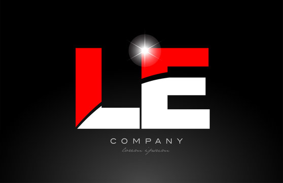 red white color letter combination le l e alphabet for logo icon design