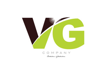 letter vg v g alphabet combination in green and brown color for logo icon design