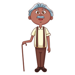 grandfather elder afro cane