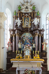 Obraz premium Altar in a Catholic Church in Belarus. There is some digital noise, shot at high ISO
