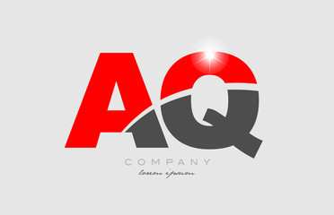 combination letter aq a q in grey red color alphabet for logo icon design