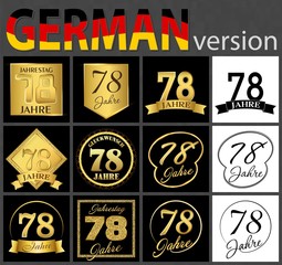 German set of number 78 templates