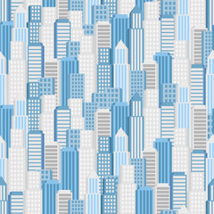 Vector city seamless pattern. Vector city panorama. background building