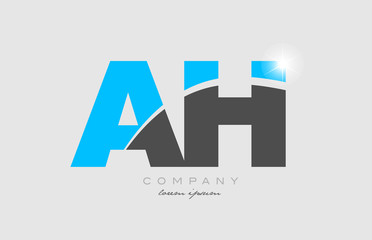 Obraz premium combination letter ah a h in grey blue color alphabet for logo icon design