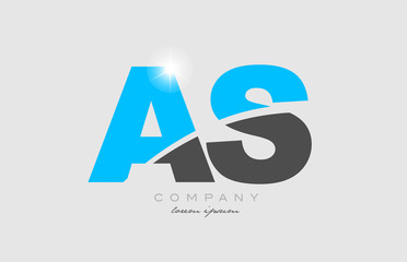 combination letter as a s in grey blue color alphabet for logo icon design