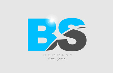 combination letter bs b s in grey blue color alphabet for logo icon design