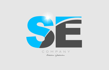 combination letter se s e in grey blue color alphabet for logo icon design
