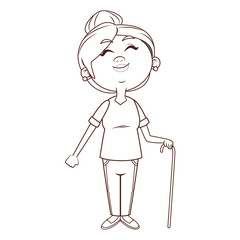 Fototapeta premium grandmother elder person cane