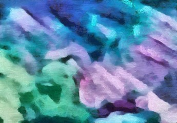 Detailed close-up grunge clouds abstract background. Dry brush strokes hand drawn oil painting on canvas texture. Creative simple pattern for graphic work, web design or wallpaper. Chaotic splashes.