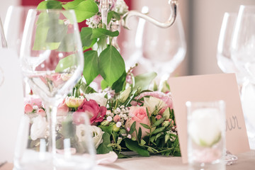 Vintage decoration with flowers and wood for festive events and weddings