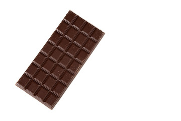 real chocolate bar photo for dessert in white background copy space