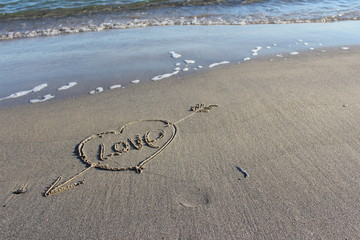 Love notes on the sand are so romantic