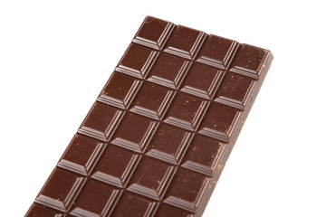 cacao real black chocolate bar isolated in white background