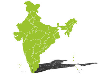 Mapa verde de India.
