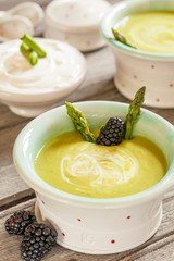 Butternut Soup with Blackberries 