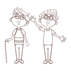 elder men waving