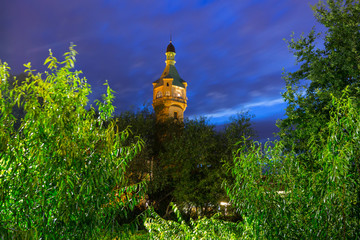 Lighthouse by the Baltic pier in Sopot at dusk, Poland