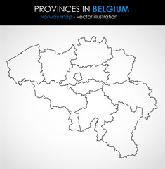 Belgium map outline graphic. Vector illustration.
