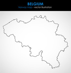 Belgium map of the country outline graphic. Vector illustration. 