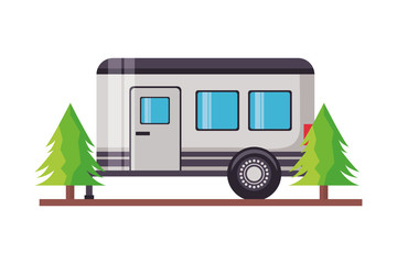 Obraz premium camper trailer trees