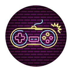 Fototapeta premium gamepad control video game neon