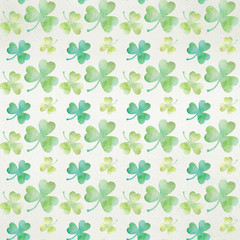 Green clover watercolor seamless illustration