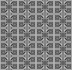 Seamless geometric black ethnic pattern. Bulgarian style.  Swatch is in EPS file.