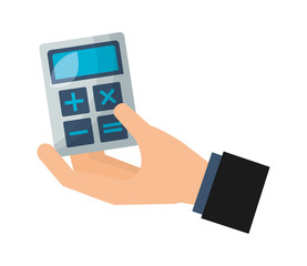 hand holding business calculator