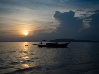 Boat at late sunset