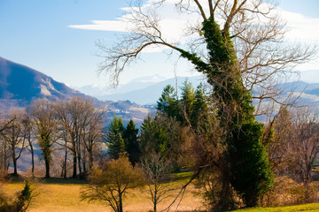 mountain range called Appennino Tosco Emiliano on a sunny day