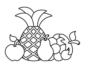 pineapple apple grapes pear fruits